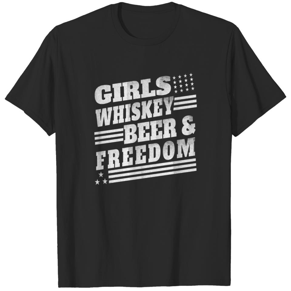 Girls wiskey beer and freedom T-shirt