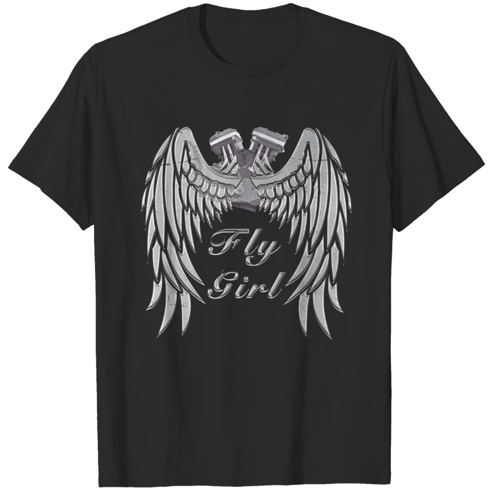 Fly Girl Twin Cams distressed T-shirt