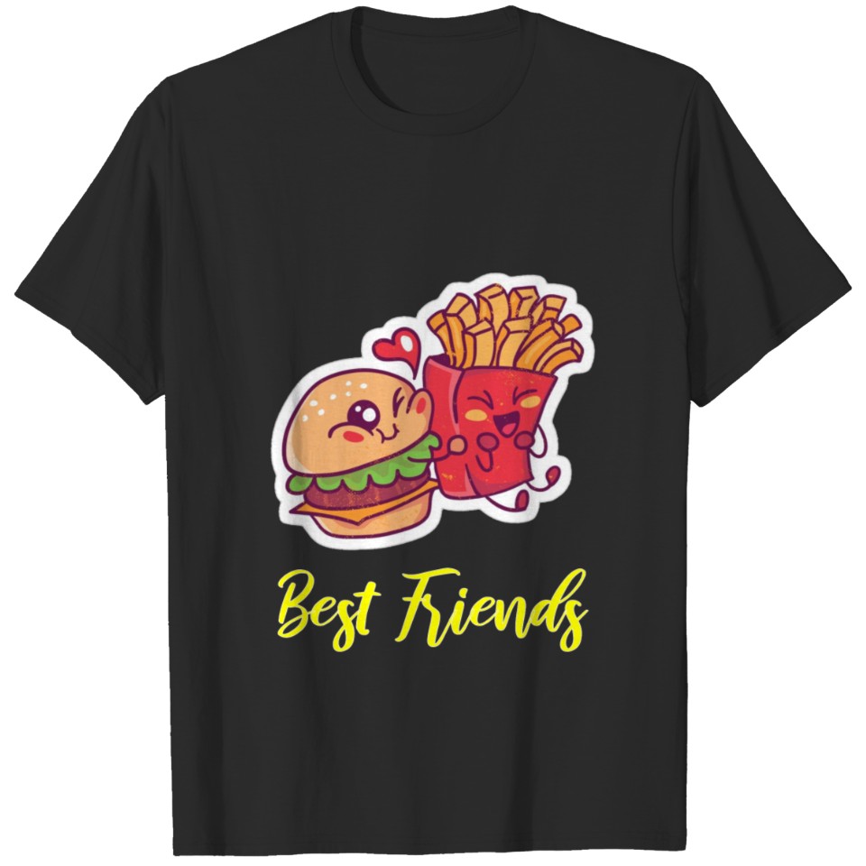 cute burger and fries matching T-shirt