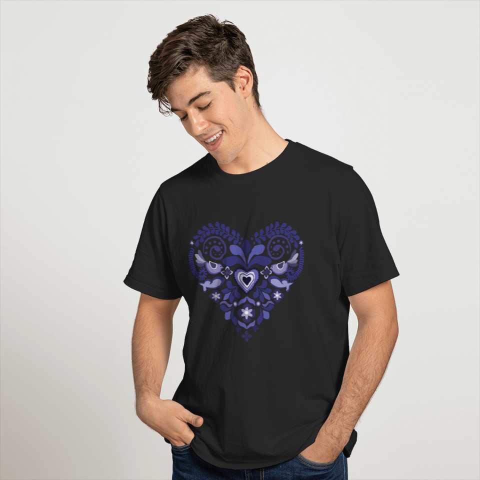 heart blue T-shirt