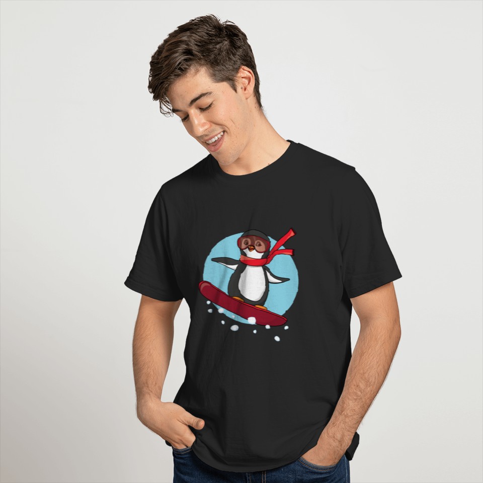 Snowboarding Penguin T-shirt