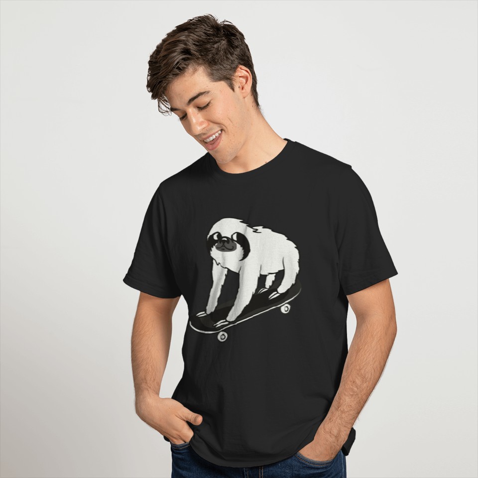 Skateboarding Sloth birthday christmas gift T-shirt