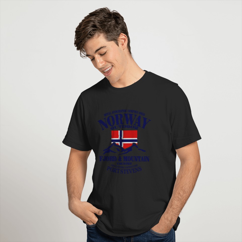 Fjord & Mountain - Norway Flag T-shirt