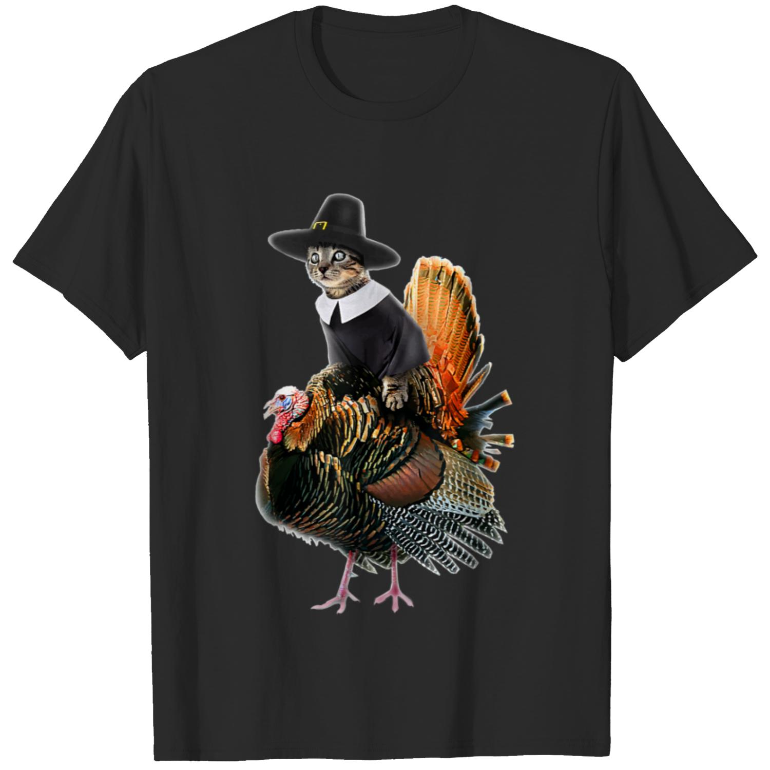 Thanksgiving Cat Pilgrim T-Shirt
