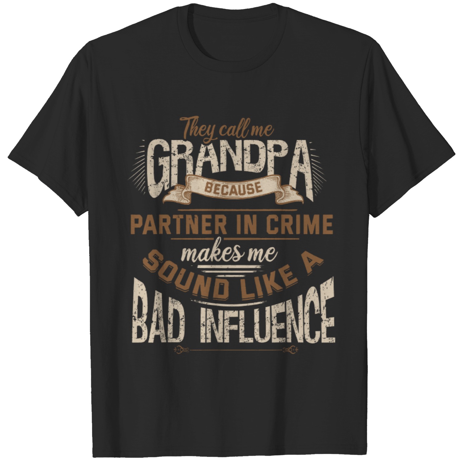 Funny Grandpa, Partner in Crime Phrase, Granddad Humor T-Shirt