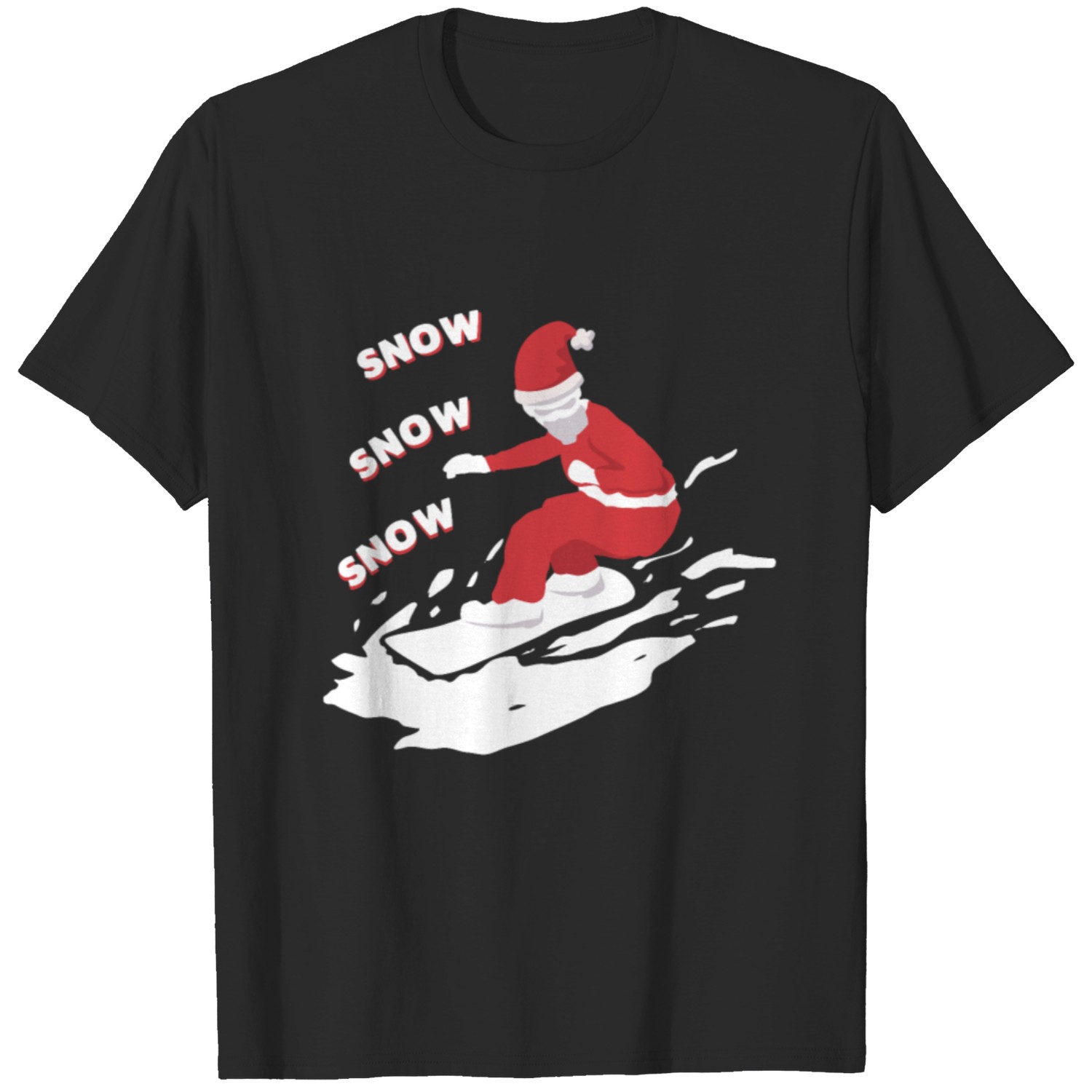 Snowboard Christmas Santa Shirt T-shirt