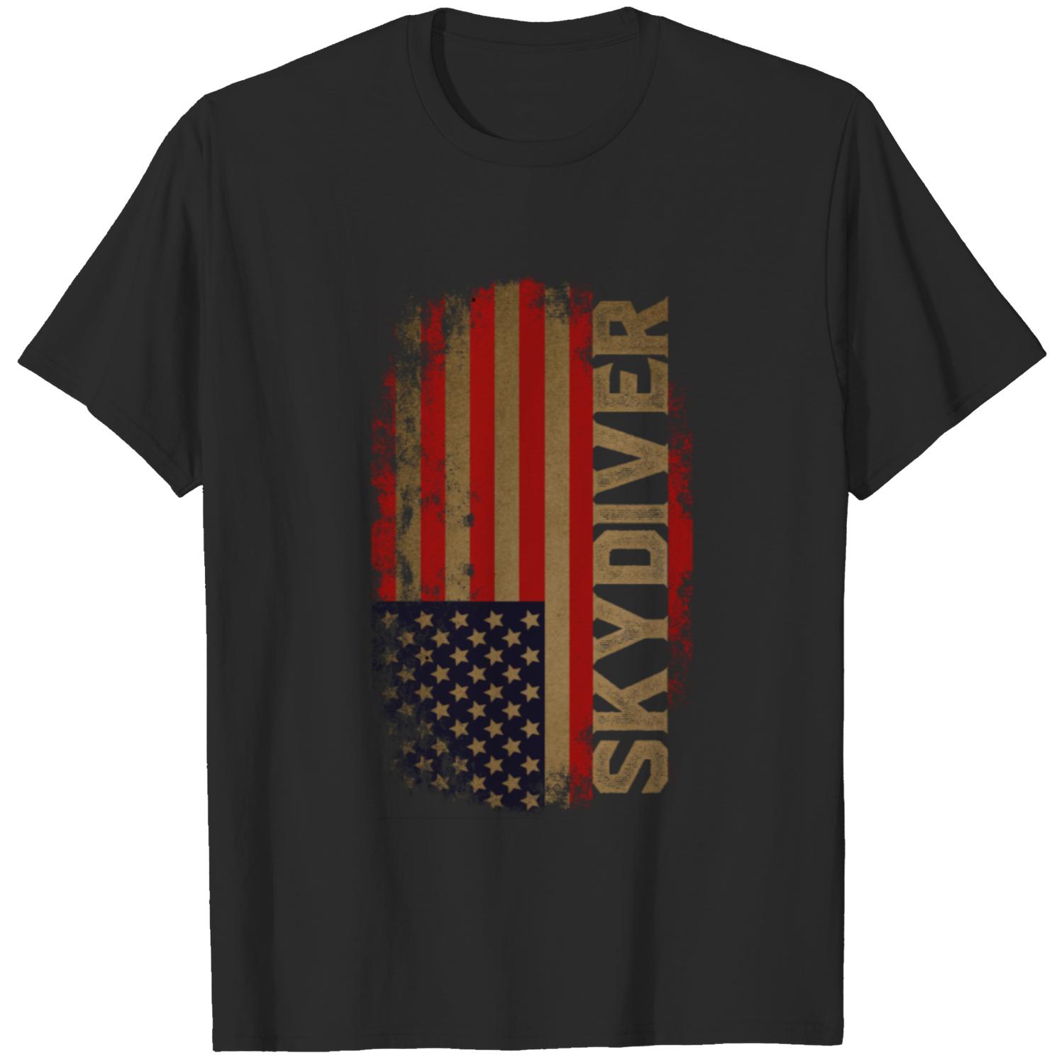 Skydiving Vintage Patriotic Usa T-shirt