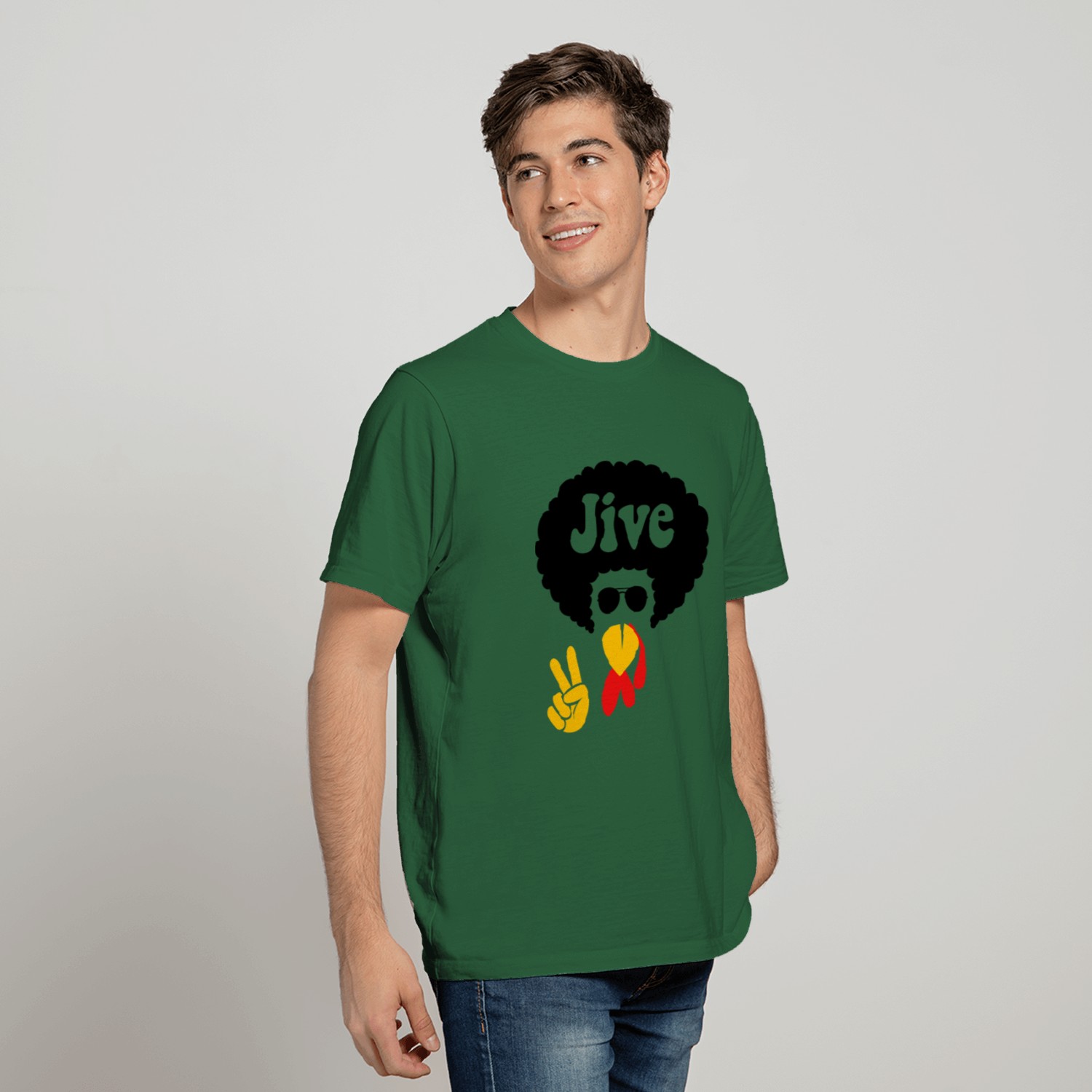 Peace Sign Jive Turkey Face Thanksgiving T Shirt