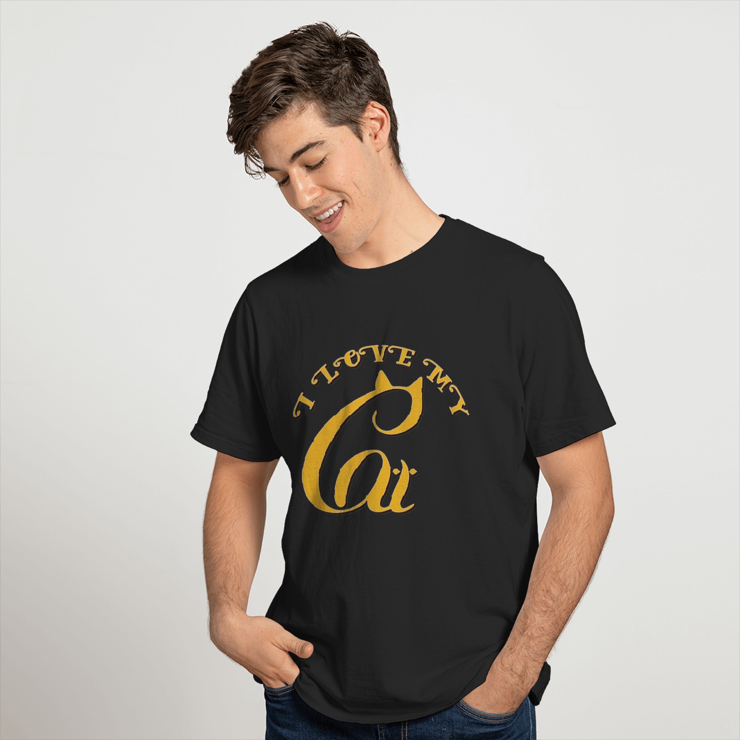 colored cats designs Cat type T-shirt